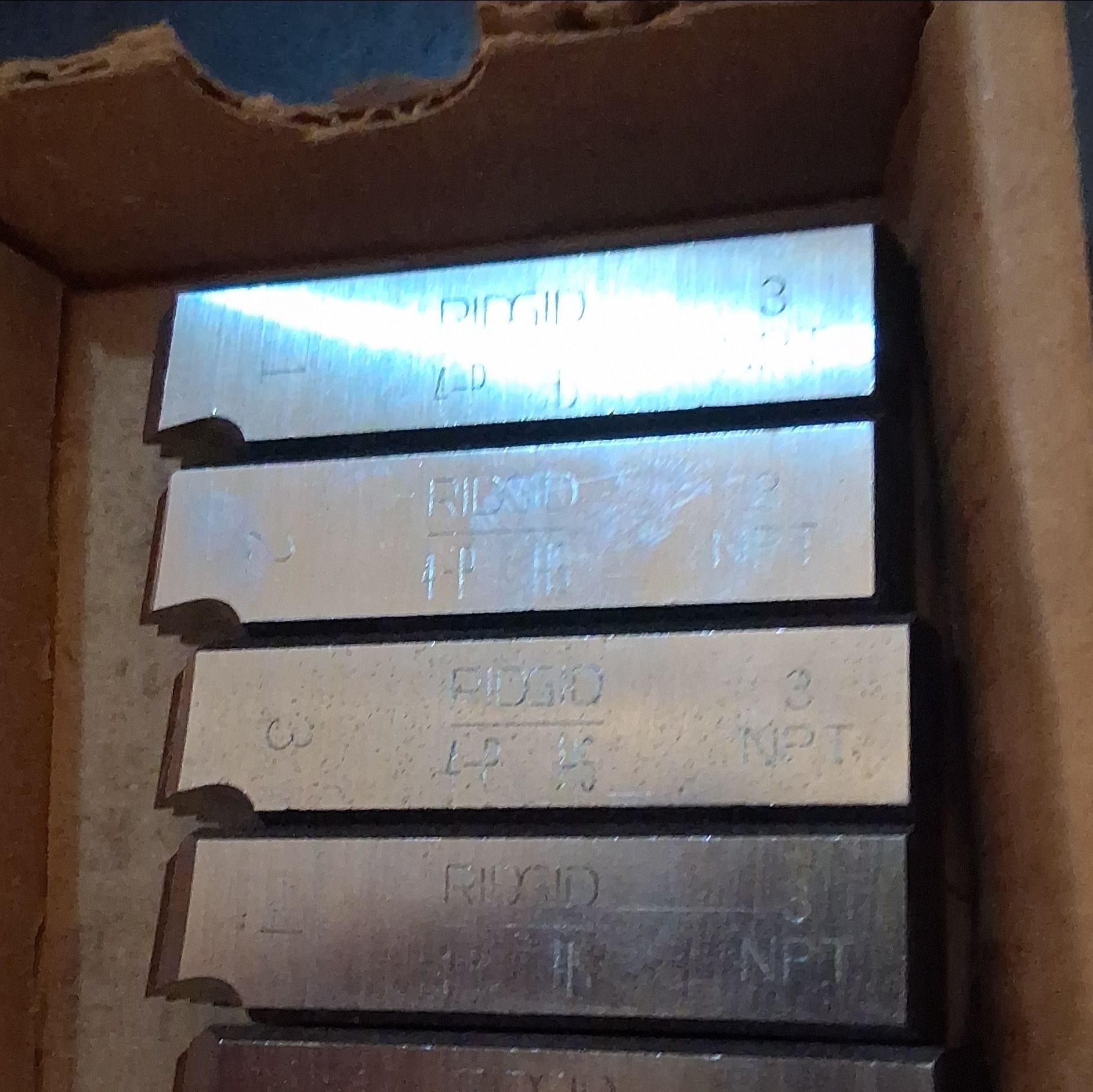 Ridgid 3" 4pj npt dies.