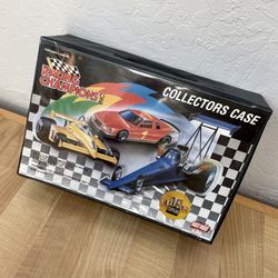 1990 Racing Champions 24 Vehicle Collector Case, 12 Race Cars, Stands & Cards
