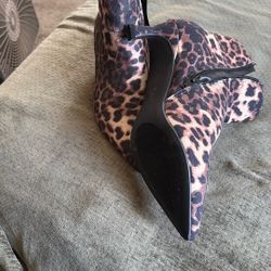 Kitty Heel, Leopard Print Booties 
