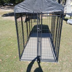 Lucky dog CL 60548 Uptown Kennel, 8 ft OAL, 4 ft OAW, 6 ft OAH, Steel, Powder-Coated, Black (keneel deck pack 4 Size, 2ft x 4ft x 2")
