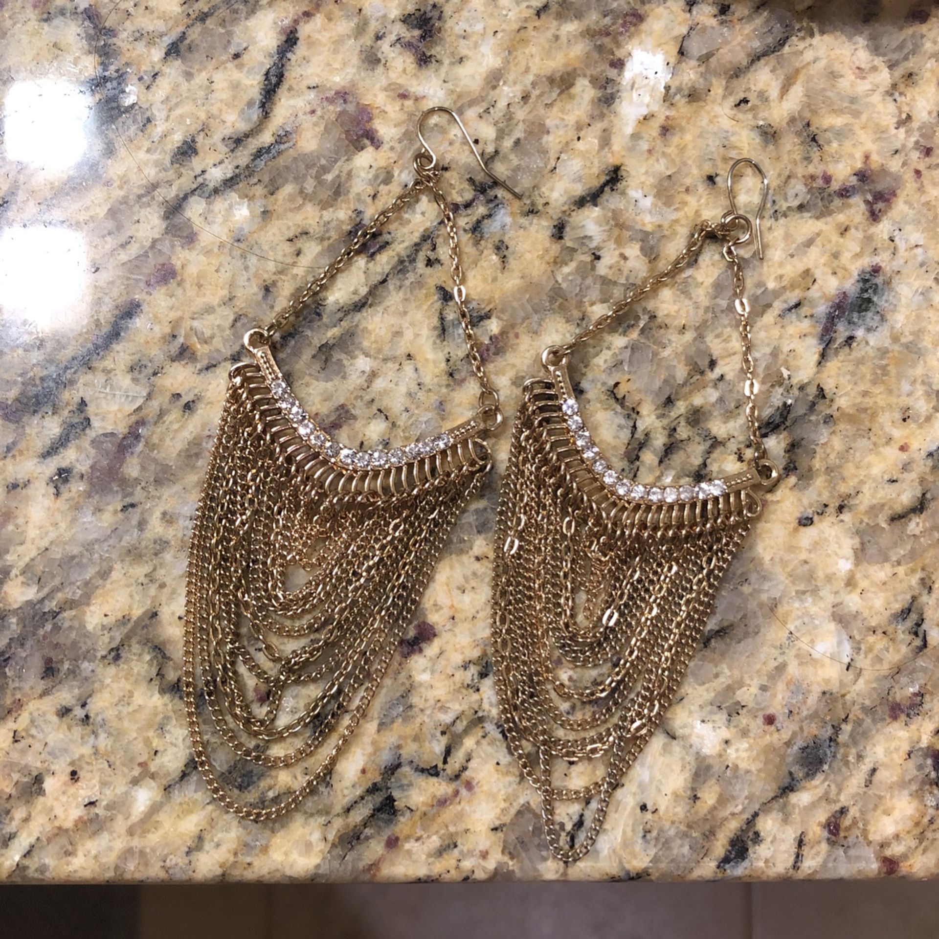 Hanging Dangling Diamond Earrings