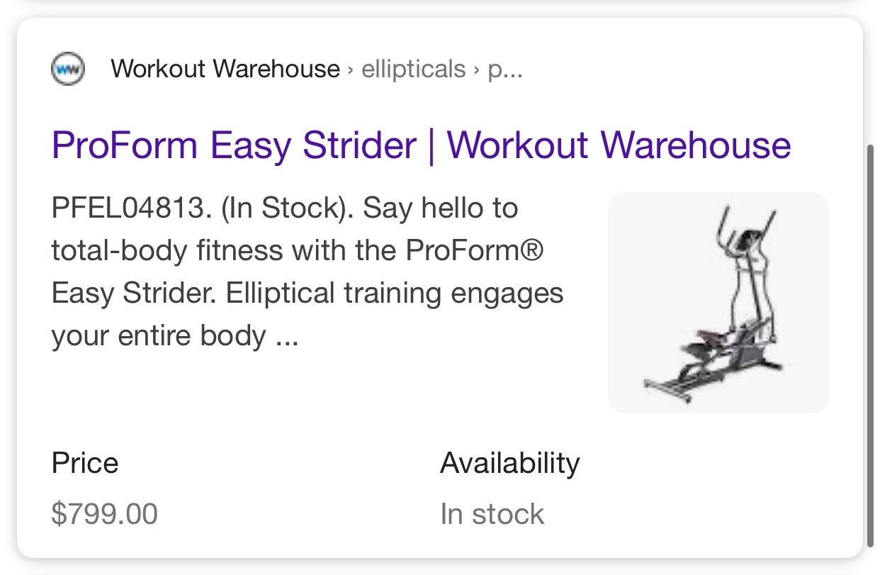 Need this for your home gym Proform Pro Form Pro Form Jillian Michaels Special Edition Easy Strider Elliptical w Perfect Path Technology for sale for Sale in Corona CA OfferUp