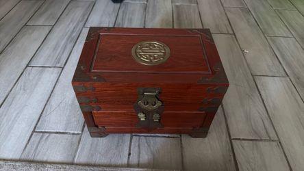 Jewlery Box Wooden Asian Vintage