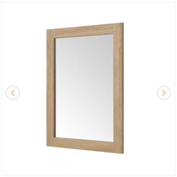 Rectangular Framed Wall Mount Bathroom Vanity Mirror in Weathered Tan 24 in. W x 32 in. H