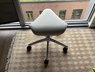 Humanscale Freedom Pony Saddle Chair - White Leather