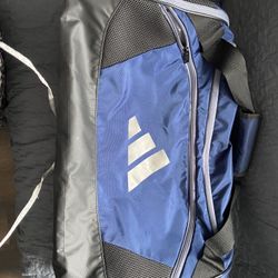 Adidas Blue and Black Sports Duffel Bag