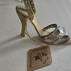 Gold Plated High Heel Figurine KG & C Crystal Temptations Spectra Crystal Tags