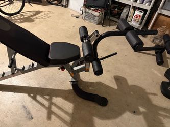 Workout bench with accessories