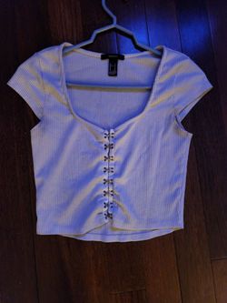 Womens white Forever 21 crop top
