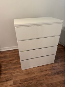IKEA STORKLINTA 4-drawer dresser, white/anchor/unlock function,