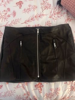 Brown leather skirt