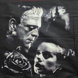17" By 17" Frankenstein & Bride Pillow Case