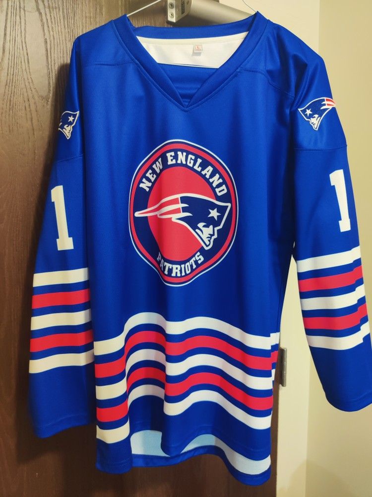 Cam Newton Adult Large Patriots Hockey Jersey