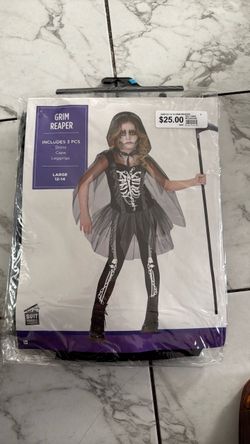 Grim Reaper Girls Halloween Costume Large 12-14