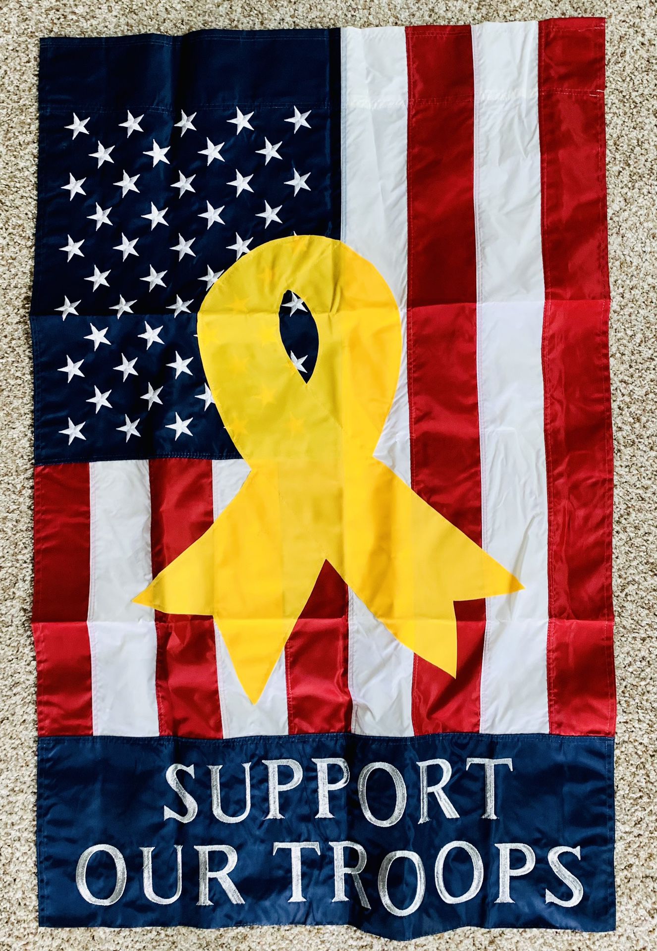 NEW  SUPPORT OUR TROOPS AMERICAN FLAG MILITARY GARDEN HOME FLAG  DECOR