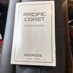 1998 Original Owners Manual  For Pacific Coast Motorcycles 
