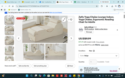Cream color Chaise lounge