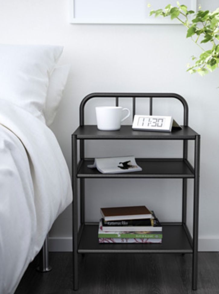 Ikea black 2024 metal nightstand