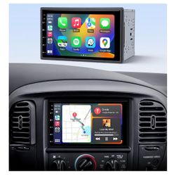AINAVI 7" HD Touchscreen Double Din Android 2+32G Car Radio Stereo Upgrade CarPlay/Android Auto 48B EQ&DSP 4.1-Channel Outputs 240W SWC/Bluetooth/AM/F