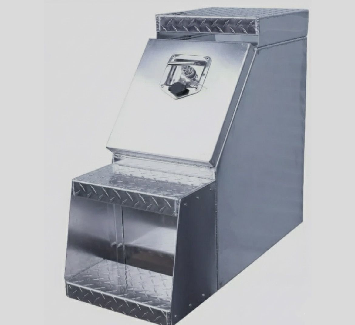 12" Wide Aluminum Step Tool Box for Semi Truck Trailer Storage Heavy Duty