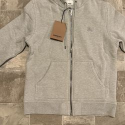 Burberry Letter Graphic Cotton Blend Zip Hoodie