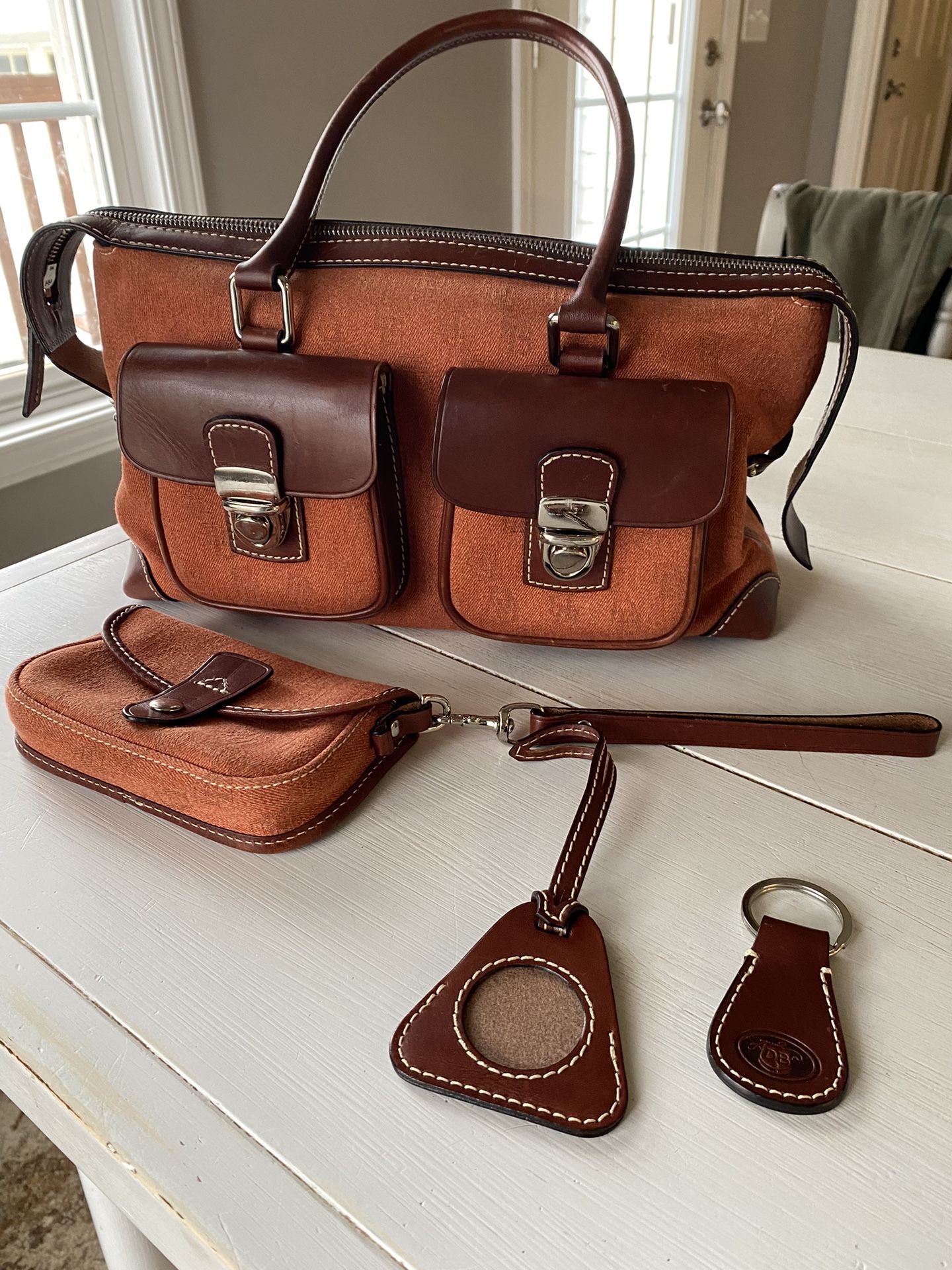 Dooney & Bourke Canvas And Leather Purse