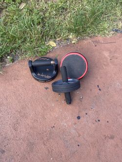 Pushup Rotating Push Up Handles - Pair and Ab Roller Wheel