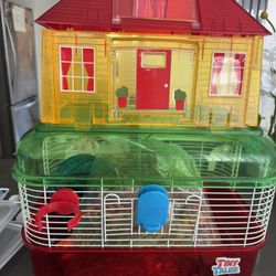 Hamster Cage With Wheel And Water Bottle 