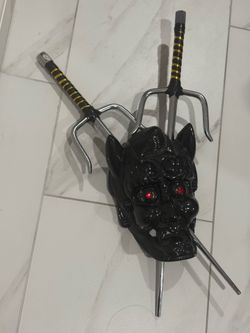 Japan black with red eyes and silver daggers for sale