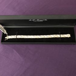 Bracelet 18” Diamond Accent Gold Over Silver Plated Bronze