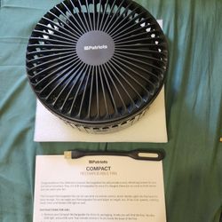 Rechargeable Fan With Remote Controller, Adjustable Up To 39 Inches (Black)