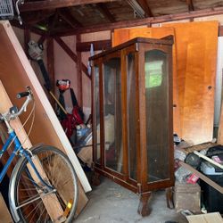 Gun Cabinet, Antique Solid Oak moving best offer