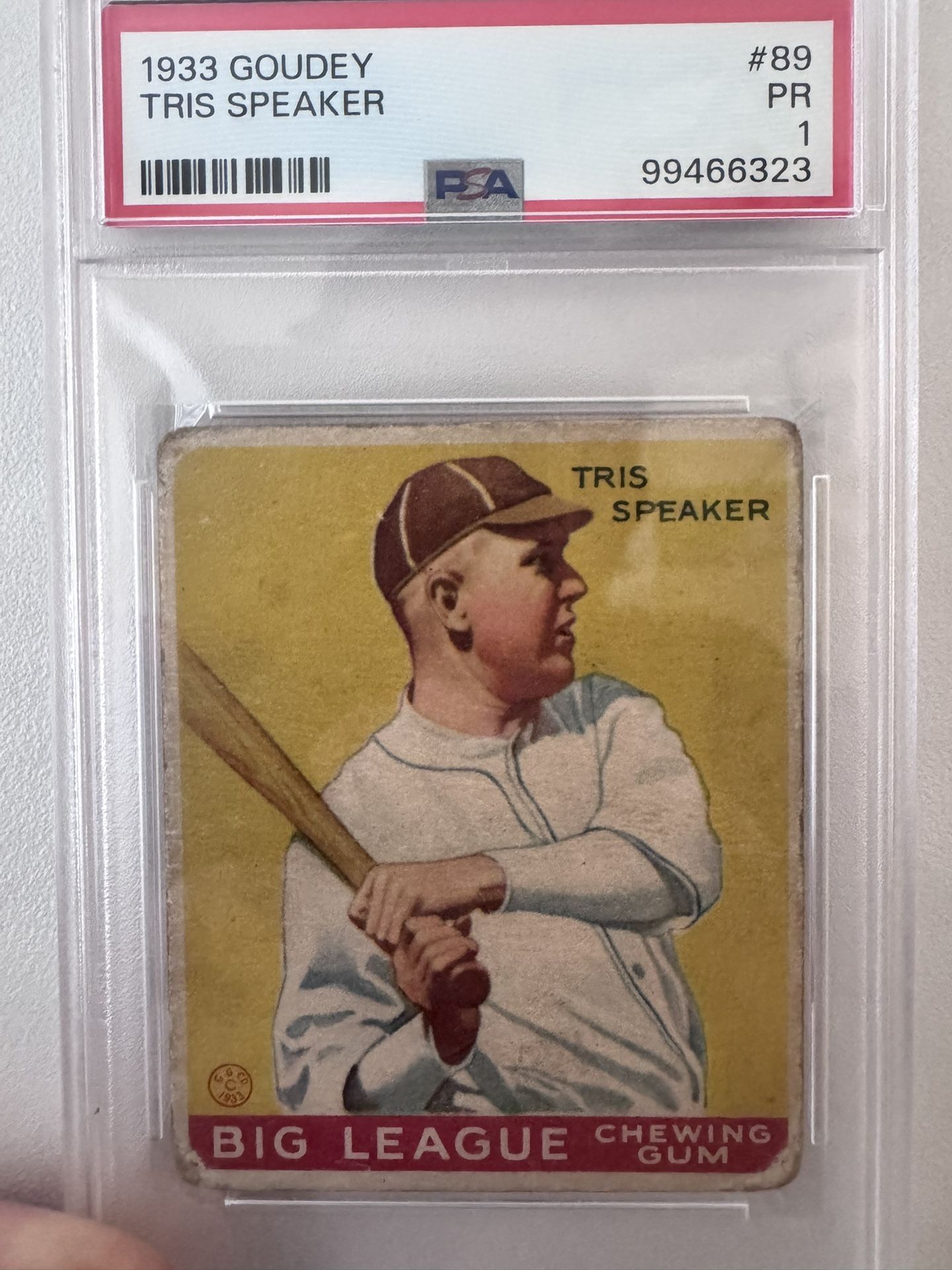 1933 Goudey Tris Speaker Baseball Card
