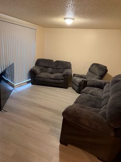Dark Gray Microfiber Living Room Set