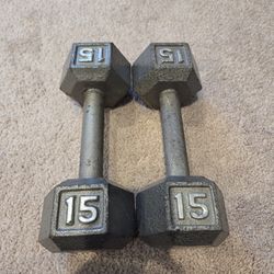 15 lb CAP Barbell Cast Iron Hex Dumbbells (2)