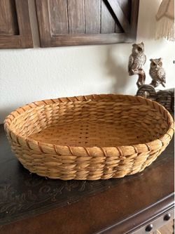 oval natural wicker basket
