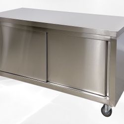 60” Commercial Stainless Steel Work Prep Table Cabinet SSCW60