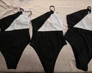 3 new, one-shoulder, one piece swimsuit