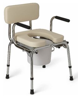Medline Guardian Padded Drop-Arm Commode Seat Chair, G-98204