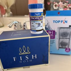 Fish Food, filter, And Self Feeder 