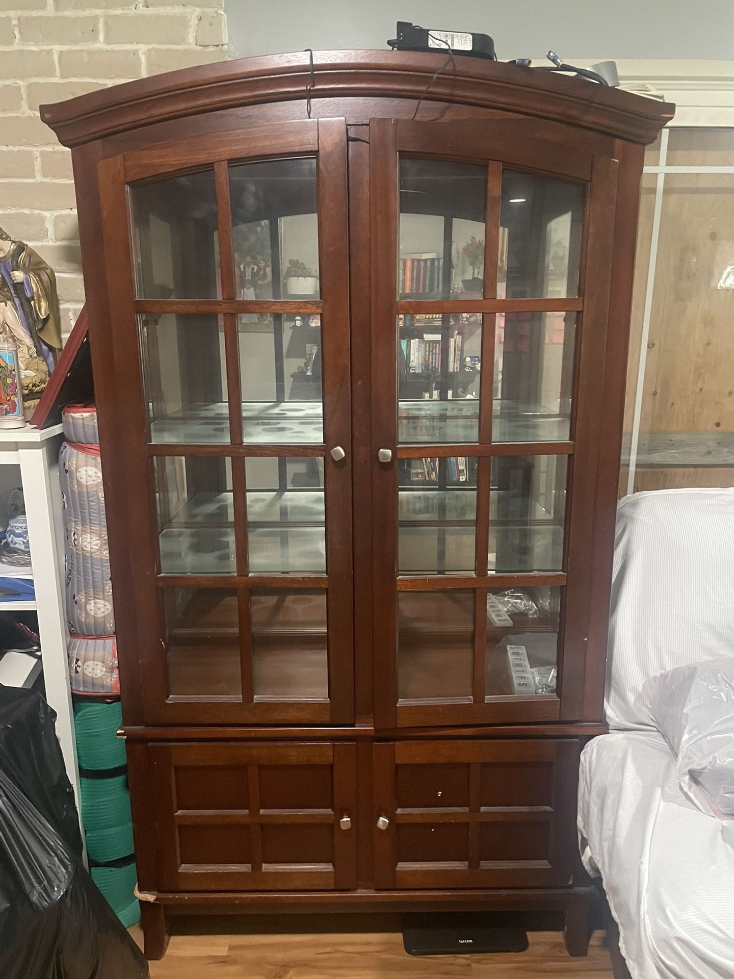 Solid Wood Glass Display Cabinet