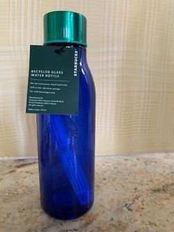 Starbucks Blue Glass Water Bottle