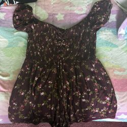 Red Floral Romper