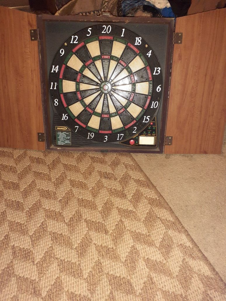 Electric Dart Board with cabinet