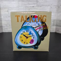 Talking Retro Analog Quartz Alarm Clock 5.5" Battery Black Ultmost UT6682 NEW