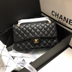 Classic Flap  Black with Gold Hardware