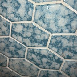 Beautiful 1950’s Teal & Sky Blue Porcelain Tiles