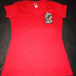 Women’s Ed Hardy Red Short Sleeve Shirt / Top In Size Large