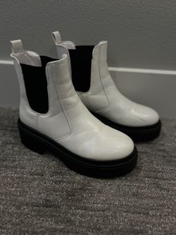 White Ankle Boots Size 7