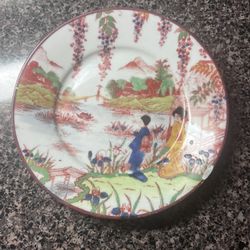 Antique Hand Painted Porcelain Japanese Plate